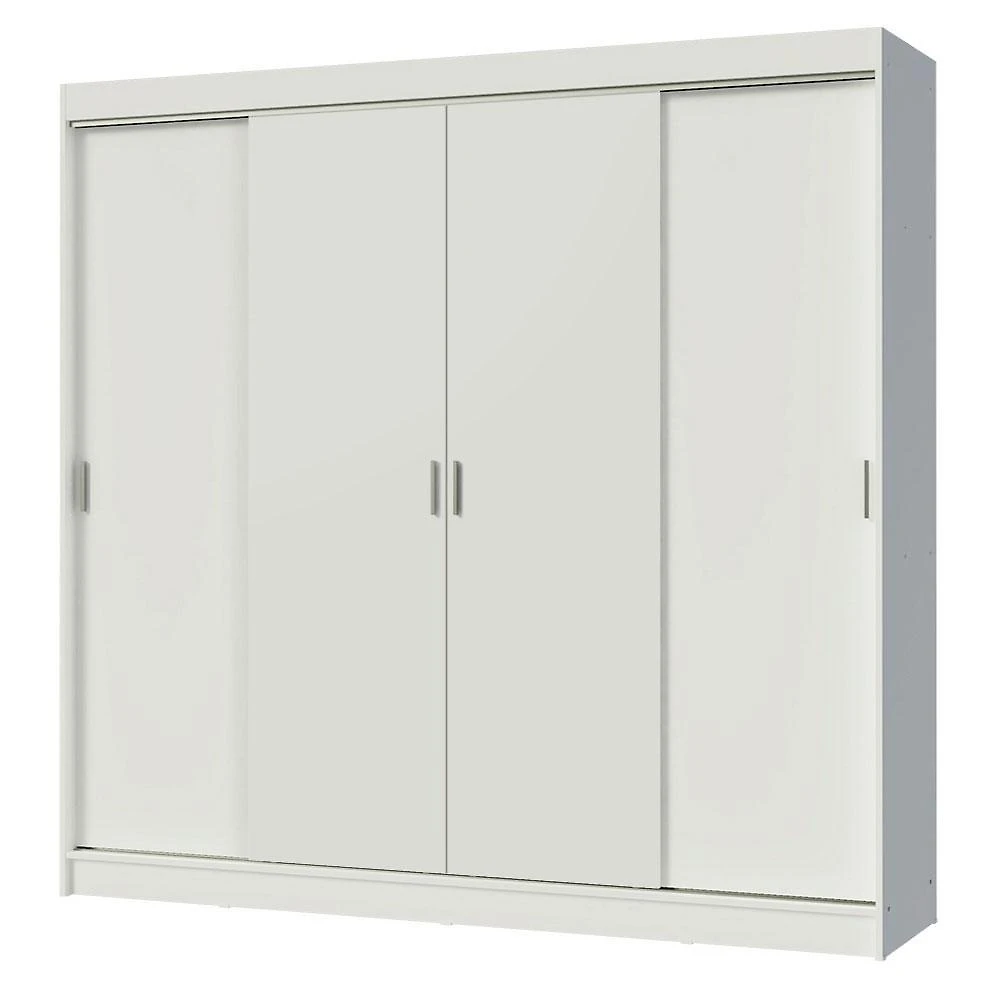 Guarda-roupa casal madesa austin 4 portas de correr 3 gavetas - branco