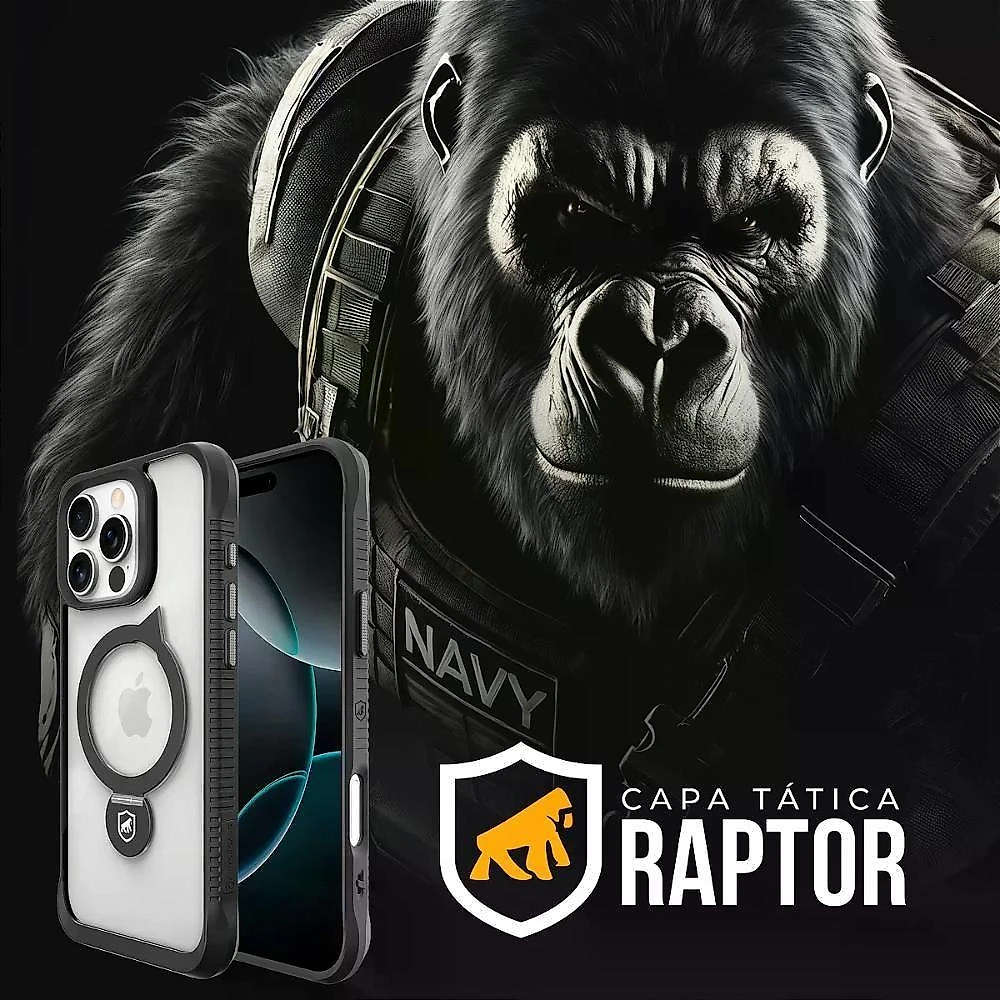 Capa para Iphone Gshield Raptor com Magsafe Proteção Militar TPU Preto 1 Unidade