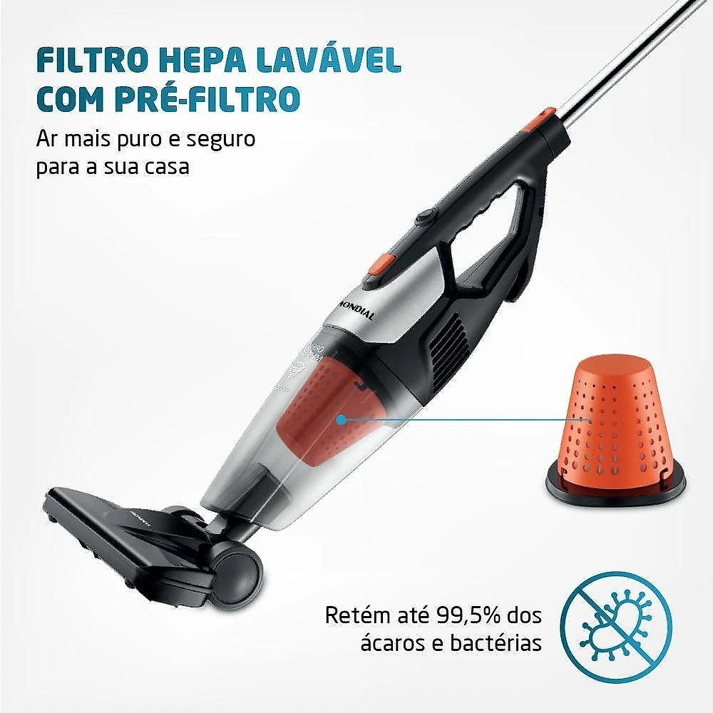 Aspirador De Pó Mondial Turbo Premium Ap-31 Aspirador Po-127v-preto/laranja