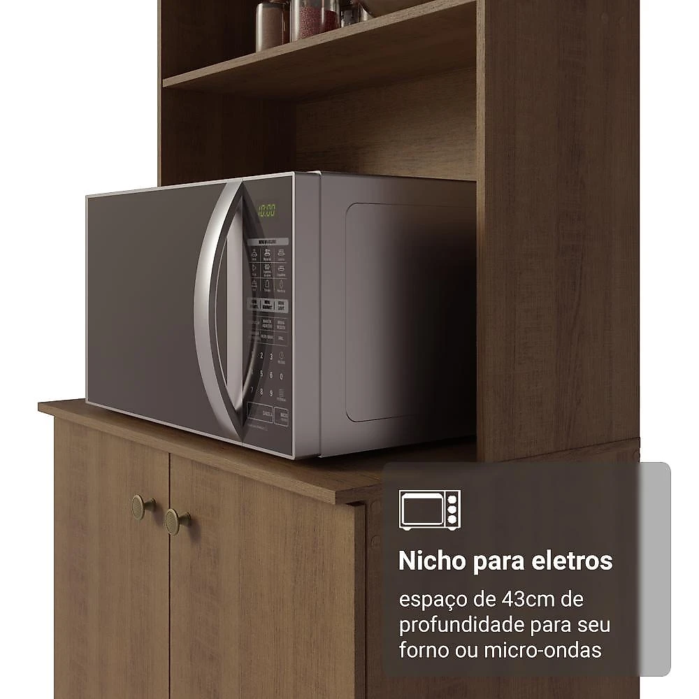 Armário de cozinha compacta 235cm rustic gourmet madesa xc03