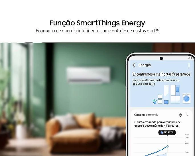 Ar-condicionado Split Inverter Samsung WindFree 12000 BTus Frio AR12DYFAAWK 220V