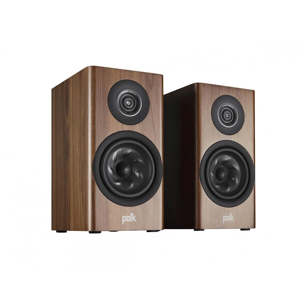 Caixa acústica bookshelf Polk Audio Reserve R100 nogueira, tweeter anelar 25 mm Pinnacle, woofer Turbine 133 mm, Hi-Res, Dolby Atmos e IMAX Enhanced