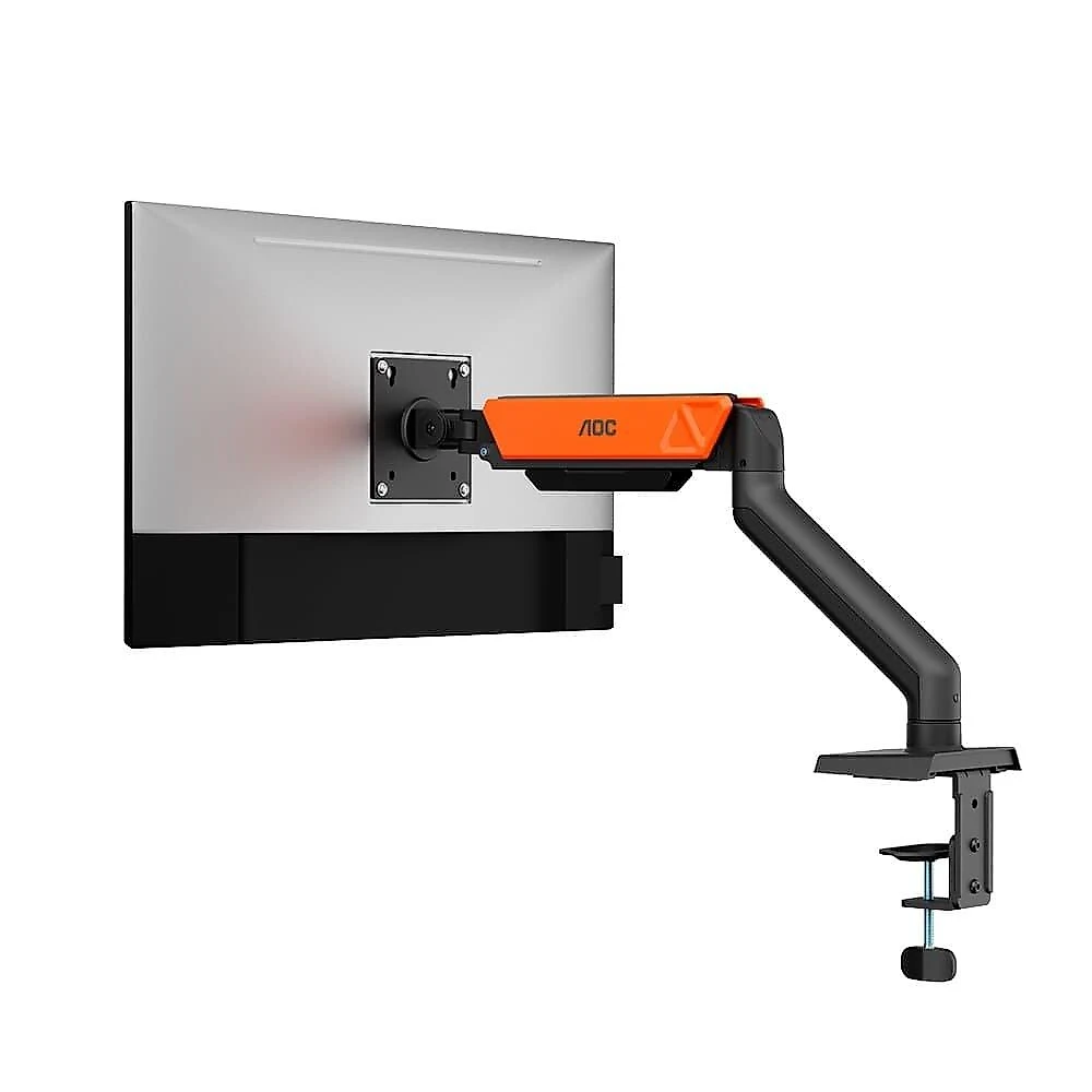 Suporte de Mesa para Monitor de 17" a 32" AOC AM102, Ajustes com Mola Mecânica, Preto Fosco e Laranja - AM102H2