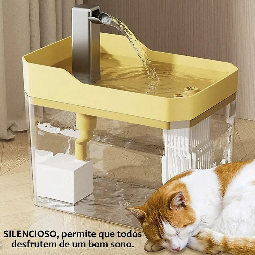 Bebedouro Fonte Automático Braslu BSL3810 Pets Amarelo 1,5L Bivolt