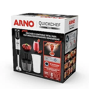Mixer Arno Quickchef MX42 500W 20 Velocidades com Tecnologia Powelix Preto e Inox 110V