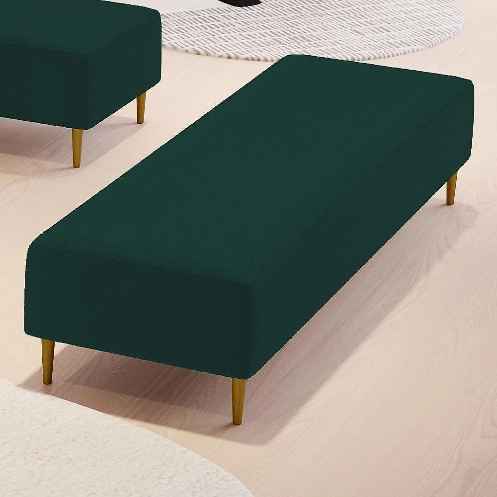 Puff Decorativo Bali W01 Pés Palito 210x60cm Bouclê Verde - Lyam Decor