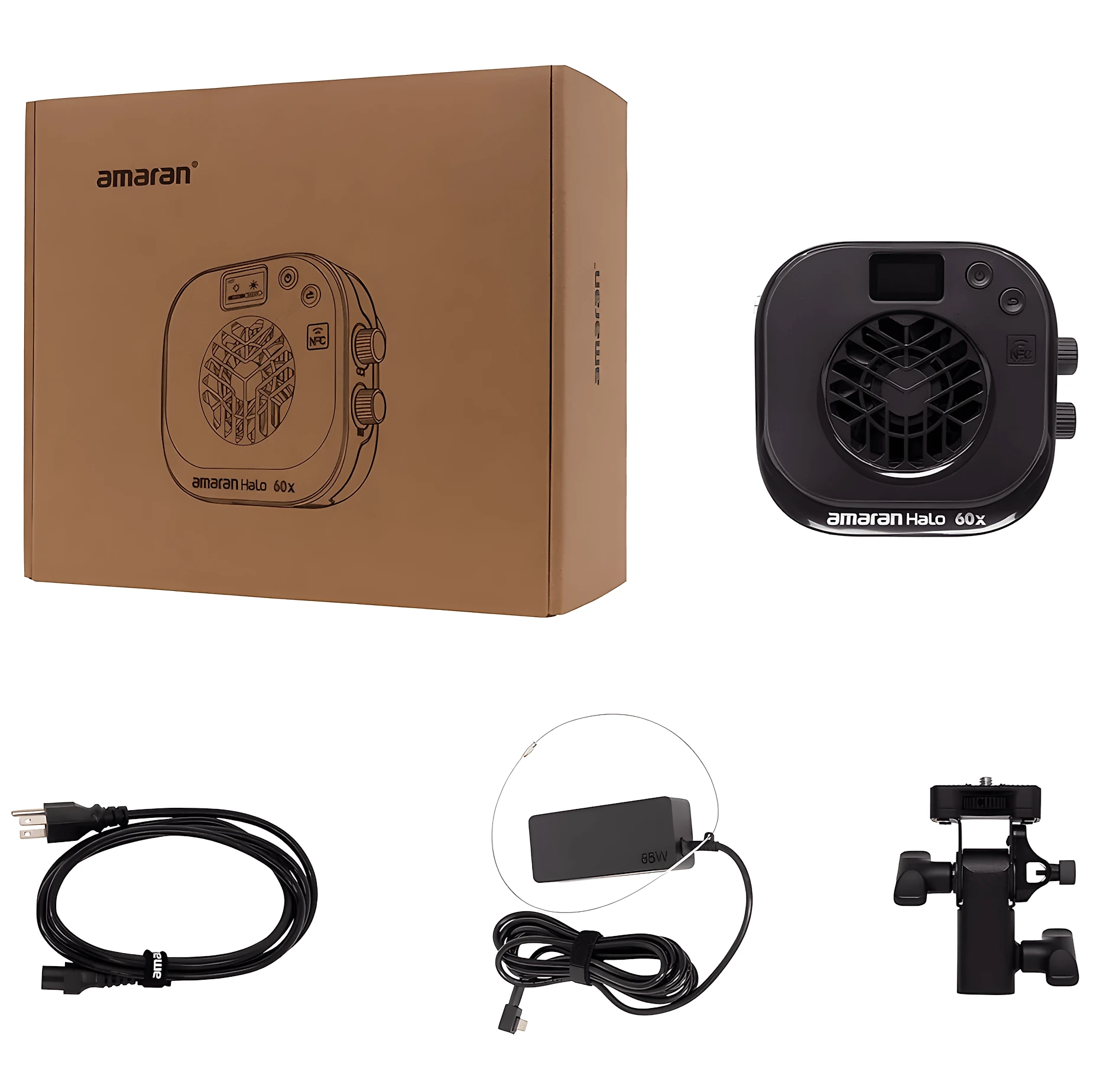 Iluminador LED Amaran Halo 60x Bi-Color 63W COB Monolight Bowens