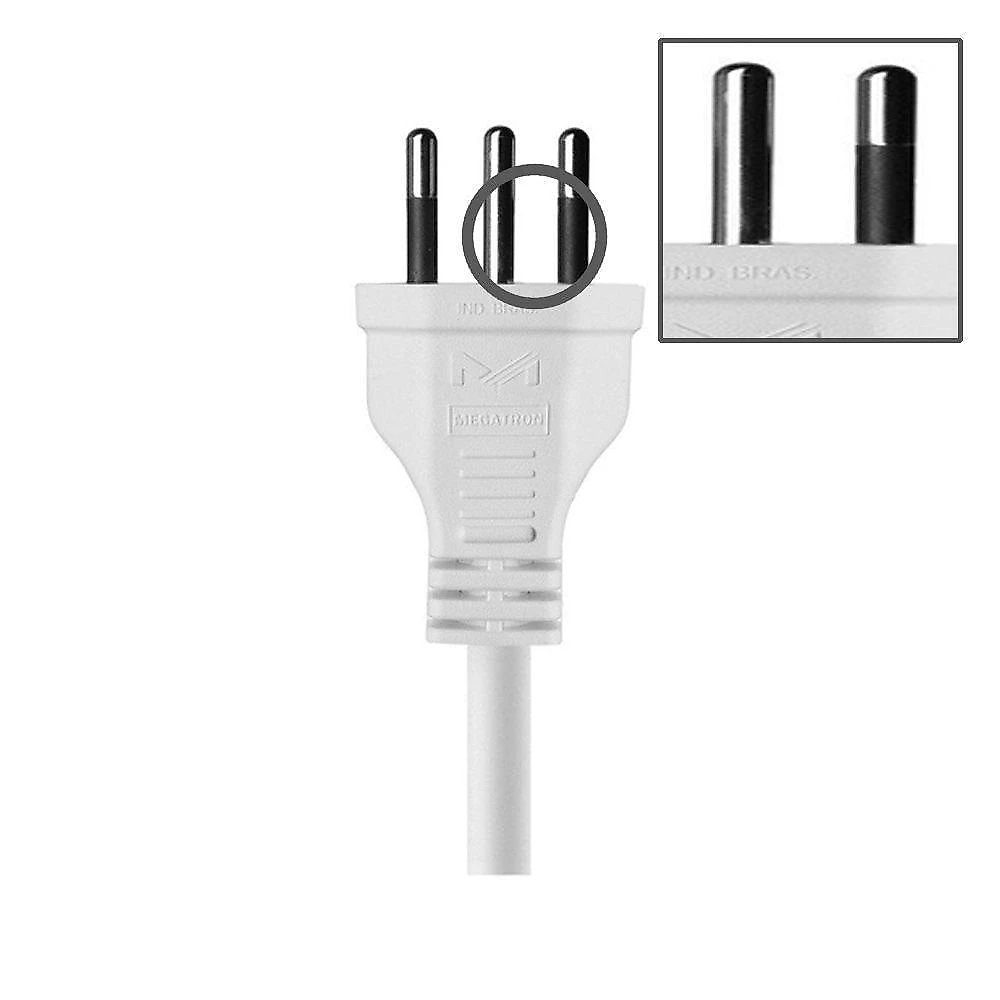 Kit 10 Cabos de Força Tripolar Fonte 2m 250V Branco Vinik