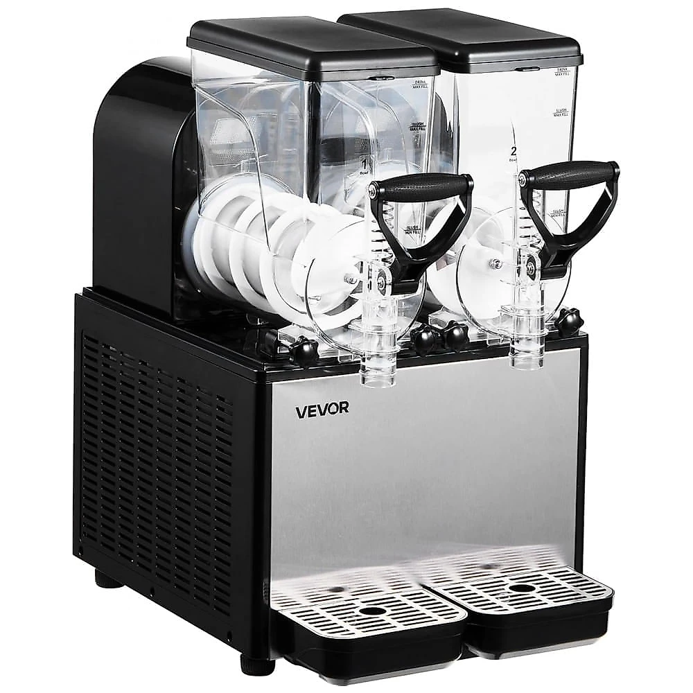 Máquina de Slush Raspadinha VEVOR 6L Duplo Tanque Frozen Auto Limpeza 240V
