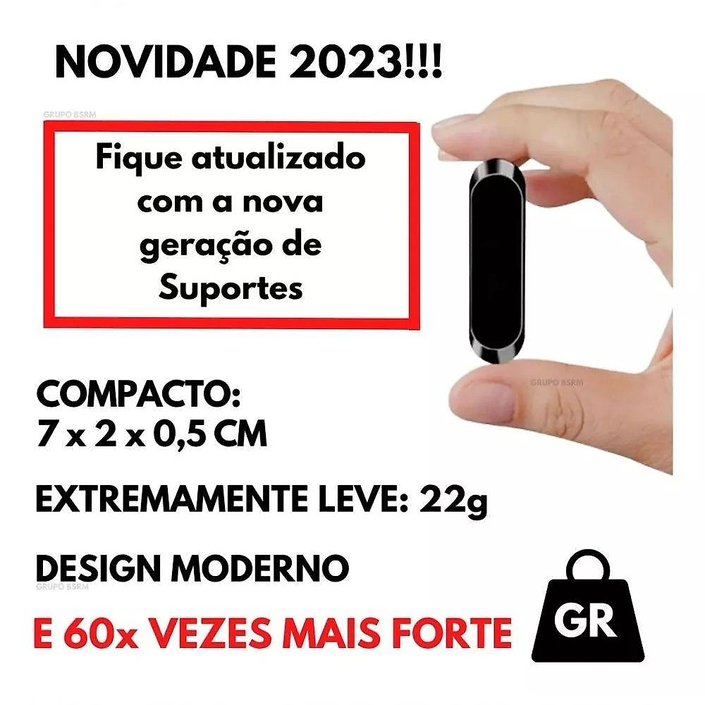 Suporte Magnético Veicular para Celular Peining Universal Rotação 360 graus  Liga de Zinco 01 Unidade