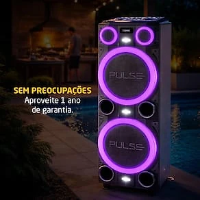 Torre de Som Pulse SP518 2000W RMS Bluetooth TWS LED Duplo Bivolt