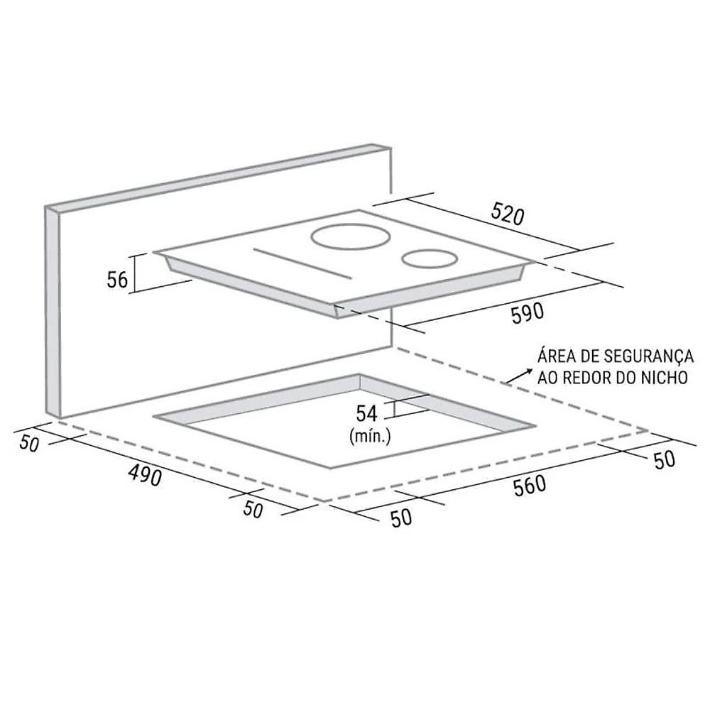 Cooktop De Indução 4 Zonas De Aquecimento Flex Suggar 220V