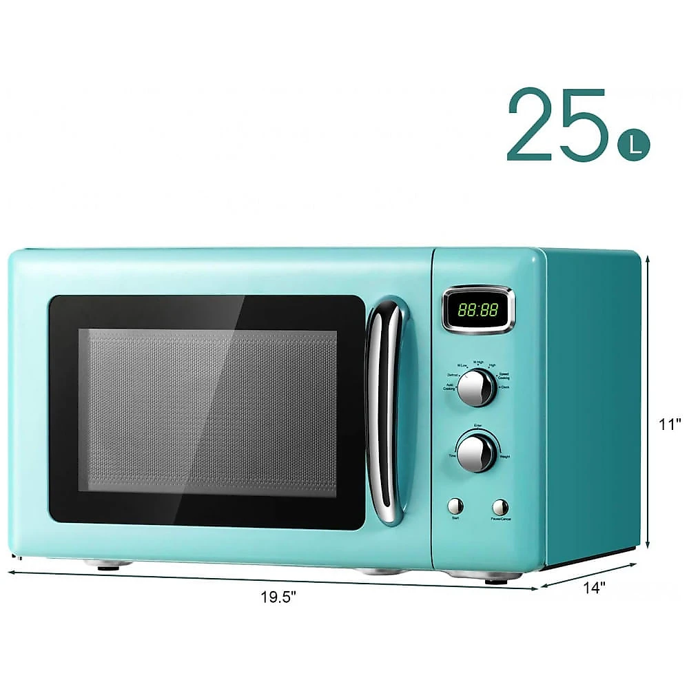 Micro ondas Retro de Bancada 25 Litros Multifuncional, 900W, Menta, 110v, LDAILY Mo 24453 EP, Verde