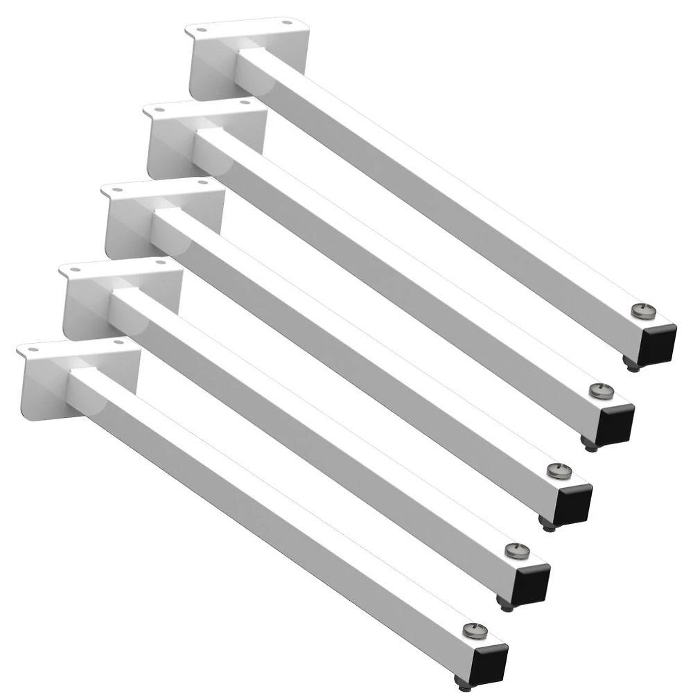 05 Suportes Refletor Fachada Banner Braço 70 Cm 05 Cjt - Branco