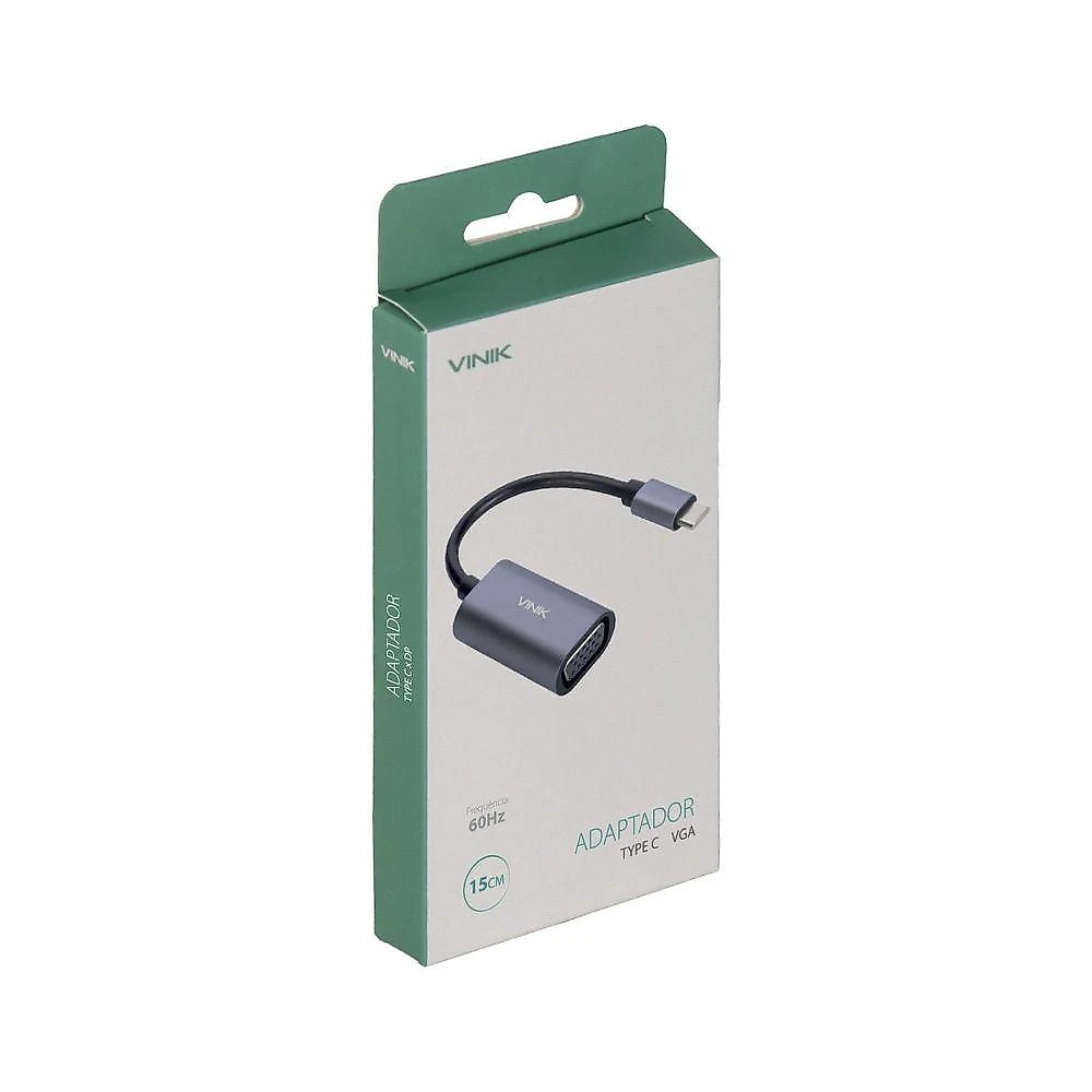 Cabo Adaptador USB-C para VGA ATVGVN 1920X1080P 60HZ 15CM Compatível com Macbook Air Chromebook