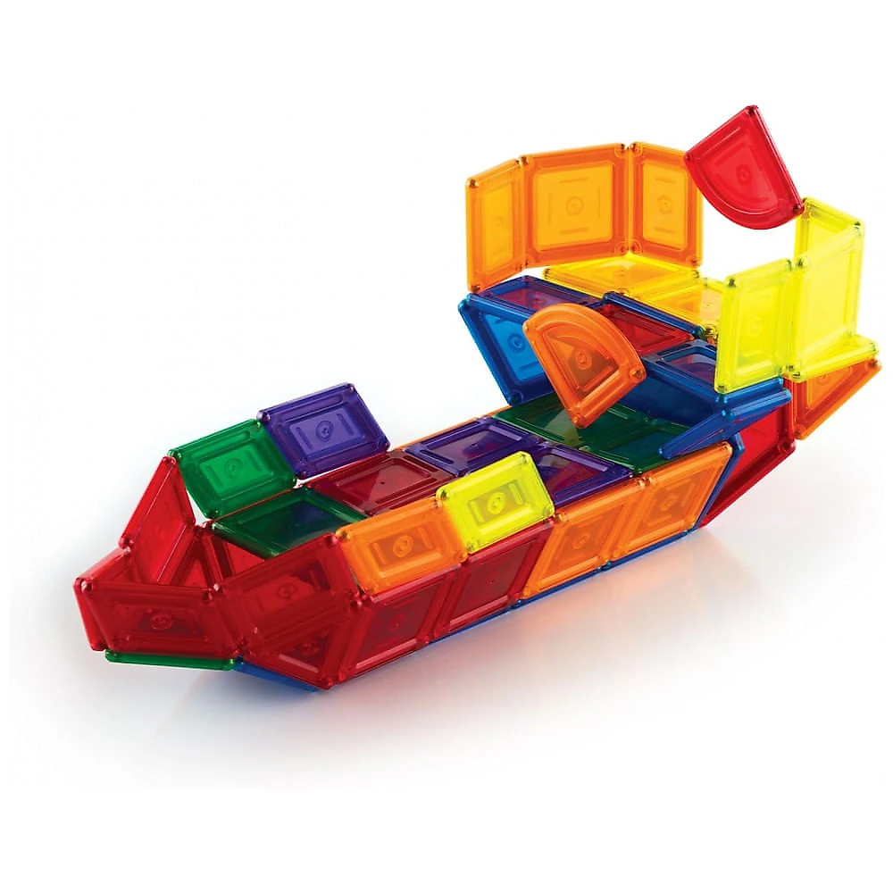 Conjunto de blocos magnéticos Guidecraft PowerClix Solids com 94 peças em ABS translúcido para construções geométricas STEM 2D e 3D