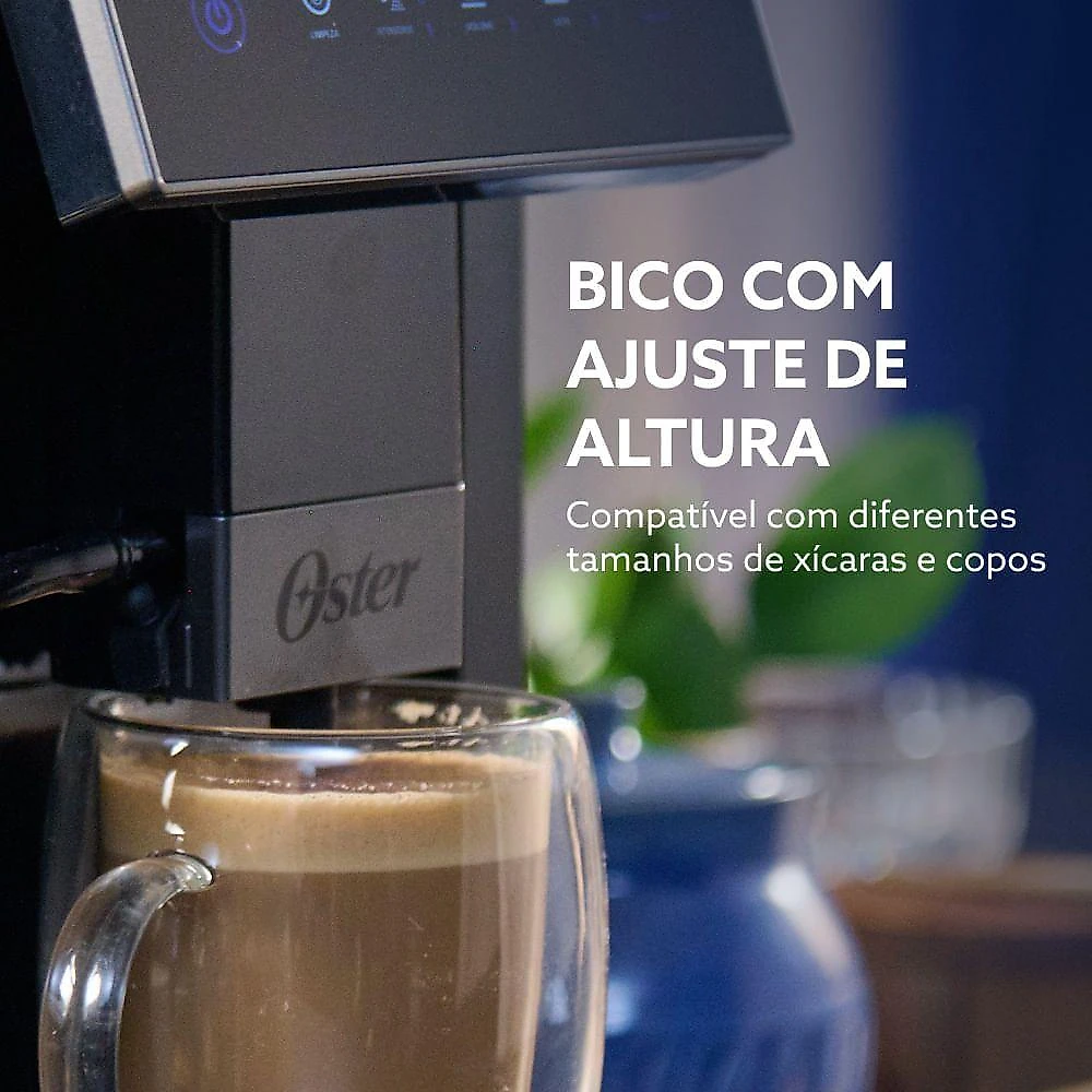 Cafeteira Espresso Superautomática Oster OCAF970 Moedor Cônico 20 Bar Inox 220V