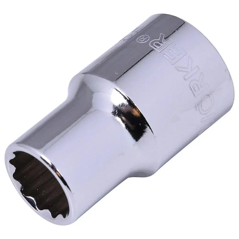 Soquete Estriado Worker 13mm com Encaixe 1-2 para Acessórios Manuais em Aço Cromo Vanádio Bivolt