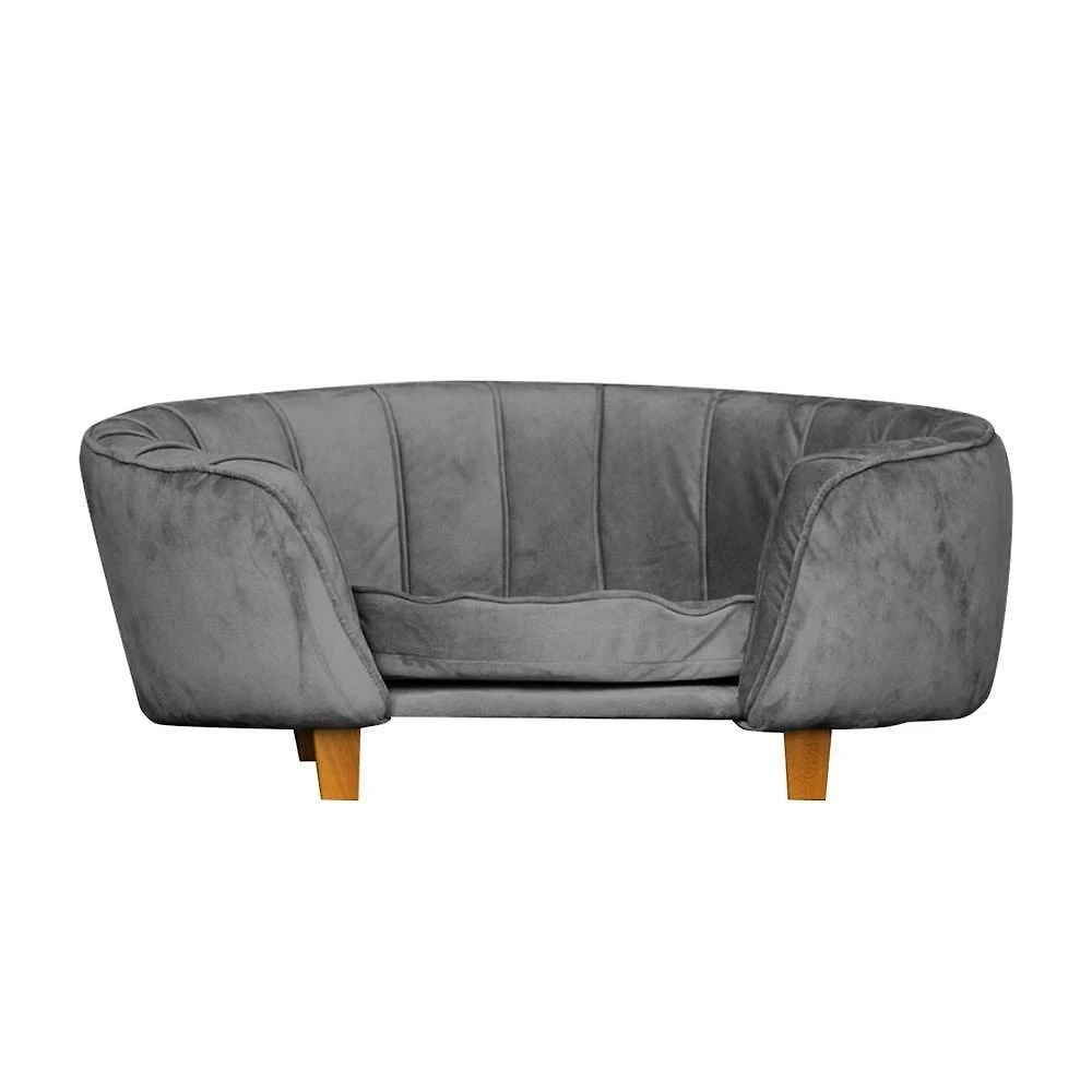 Poltrona Cama Caminha Pet Laddi Veludo Cinza Dvinn Cinza
