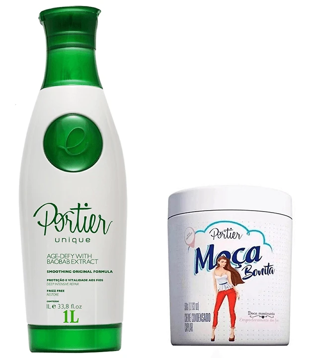 Miniatura Kit Progressiva Portier Unique + Moça Bonita Mascara Capilar