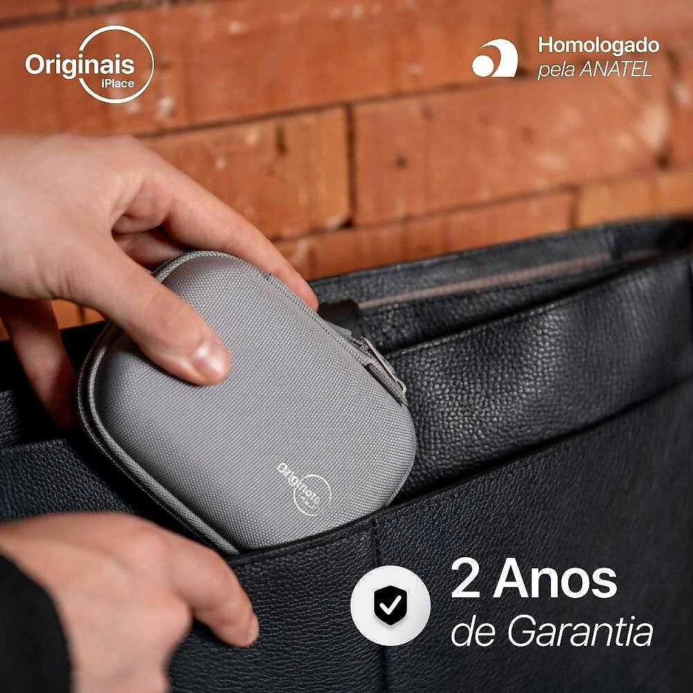 Kit Viagem Cinza, Cabo Lightning e Carregador 30W, Originais iPlace