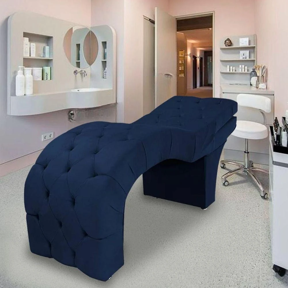 Maca Estofada Reclinável Sobrancelhas Cílios Suede Beatriz Cor:azul Marinho