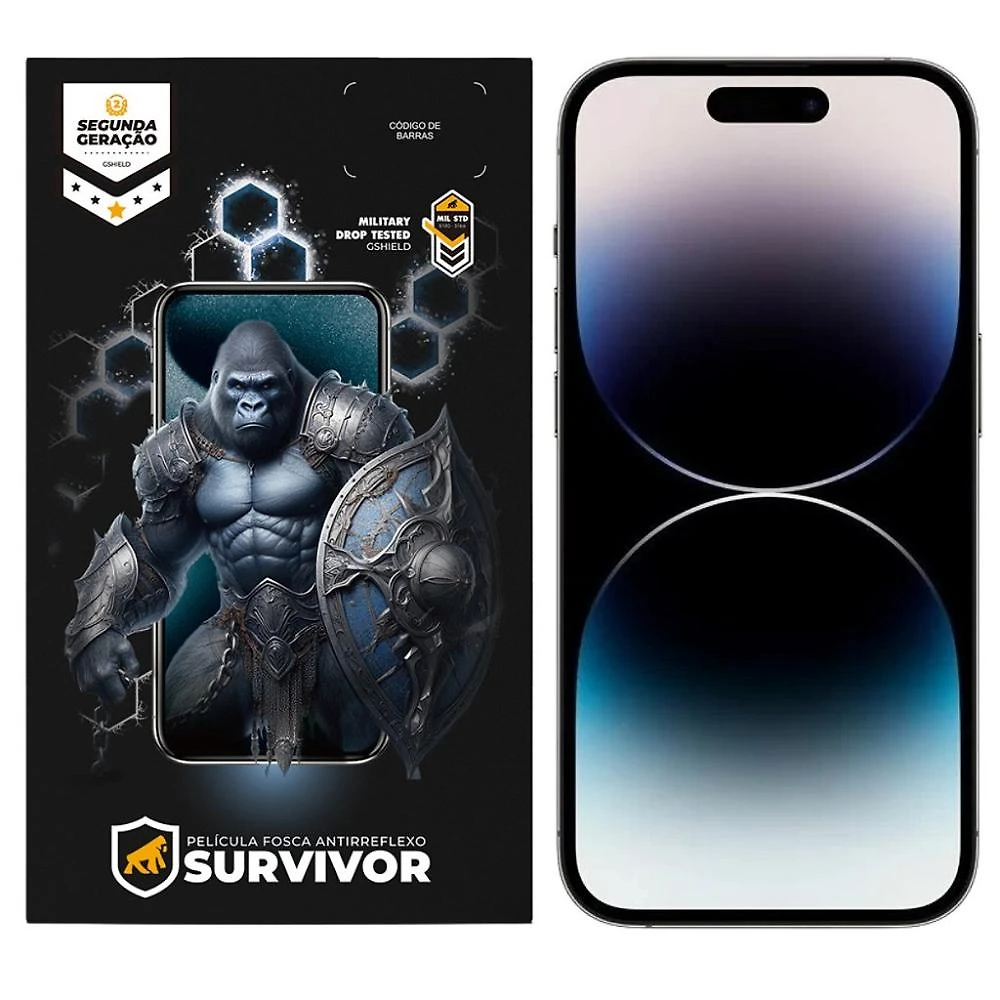 Película para iPhone 14 Pro com Aplicador - Survivor Fosca - Gshield