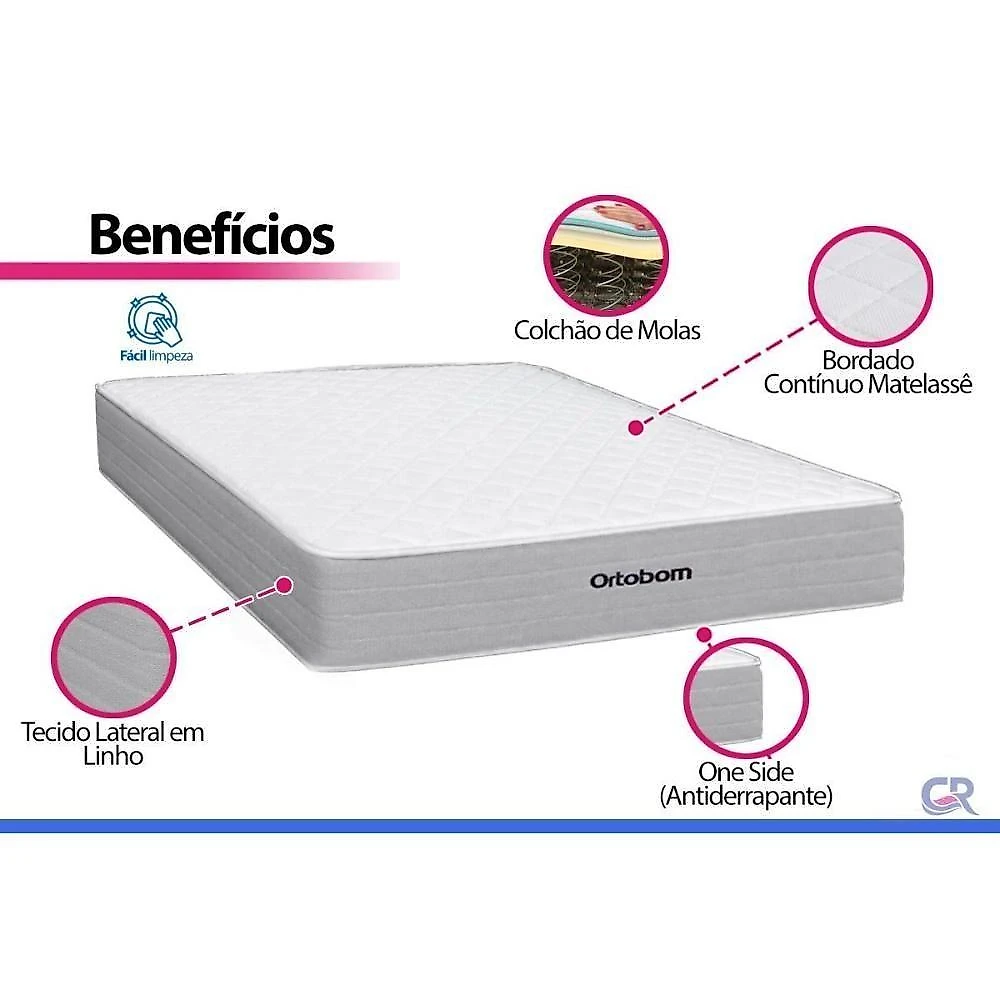Cama Box Baú Solteiro Plenno Colchão Ensacadas Preto Ortobom