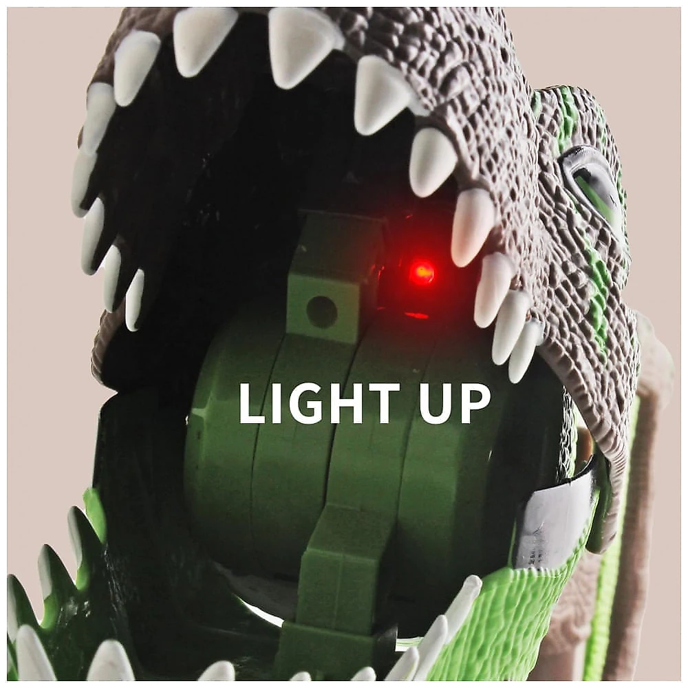 Brinquedo DINOBROS Dinossauro Chomper para Crianças com 3 Sons de Rugido e Luz Garra Agarradora de Dinossauros Jurássicos Braço Robô TRex