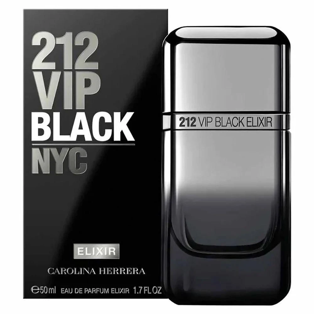 Perfume 212 Vip Black Elixir Masculino Eau de Parfum Amadeirado Fougére Oriental 50ML Carolina