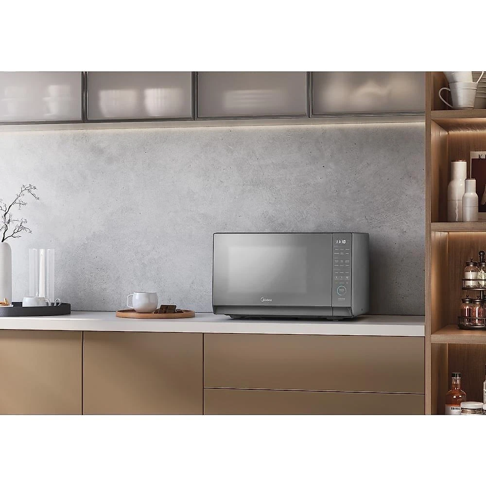 Micro-ondas midea mhp35s mastercook 35l 1450w painel touch smart plate prata espelhado 110