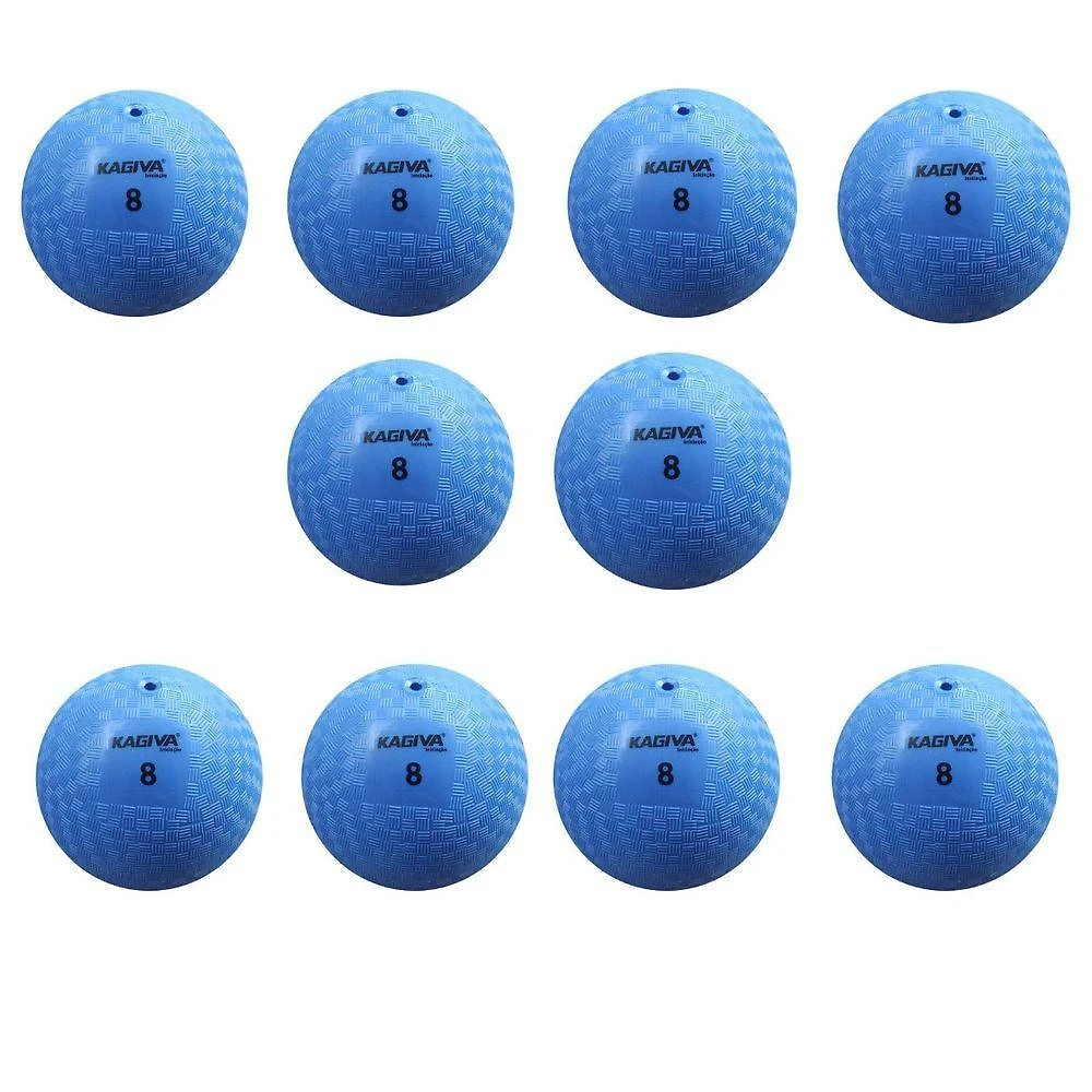 Kit 10 Bola de Iniciação N8 para Jogos de Queimada e Handebol Azul Kagiva