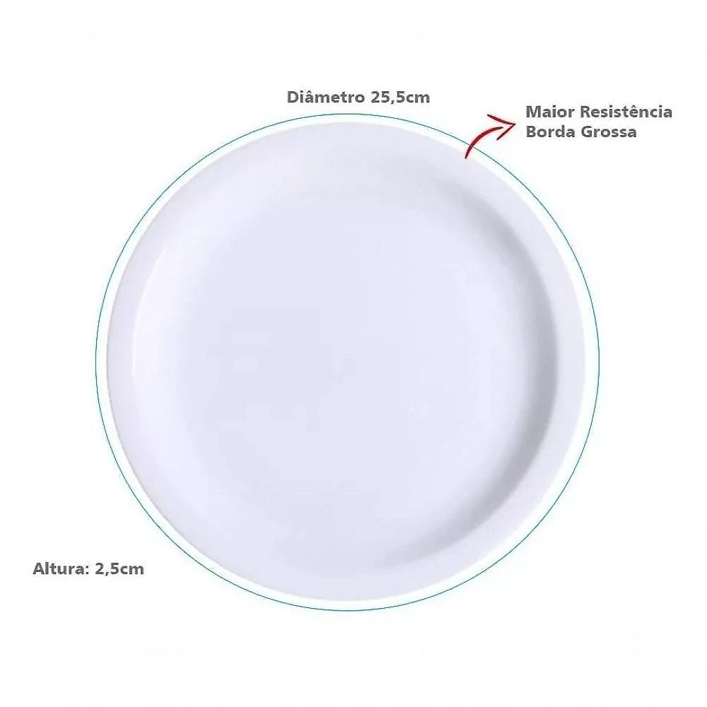 Kit 10 Pratos De Mesa Porcelana Iguaçu Almoço Jantar Germer