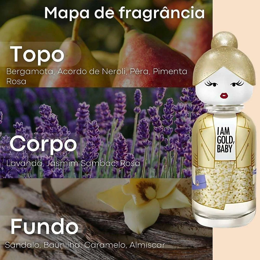 Perfume Sisterland Golden Vanilla Feminino Eau de Parfum Âmbar Gourmand 80ML Benetton
