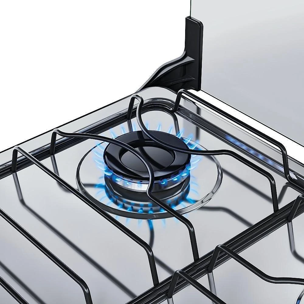 Fogão de Piso 4 Bocas a Gás Atlas Mônaco Top Mesa de Inox Automático Branco Bivolt