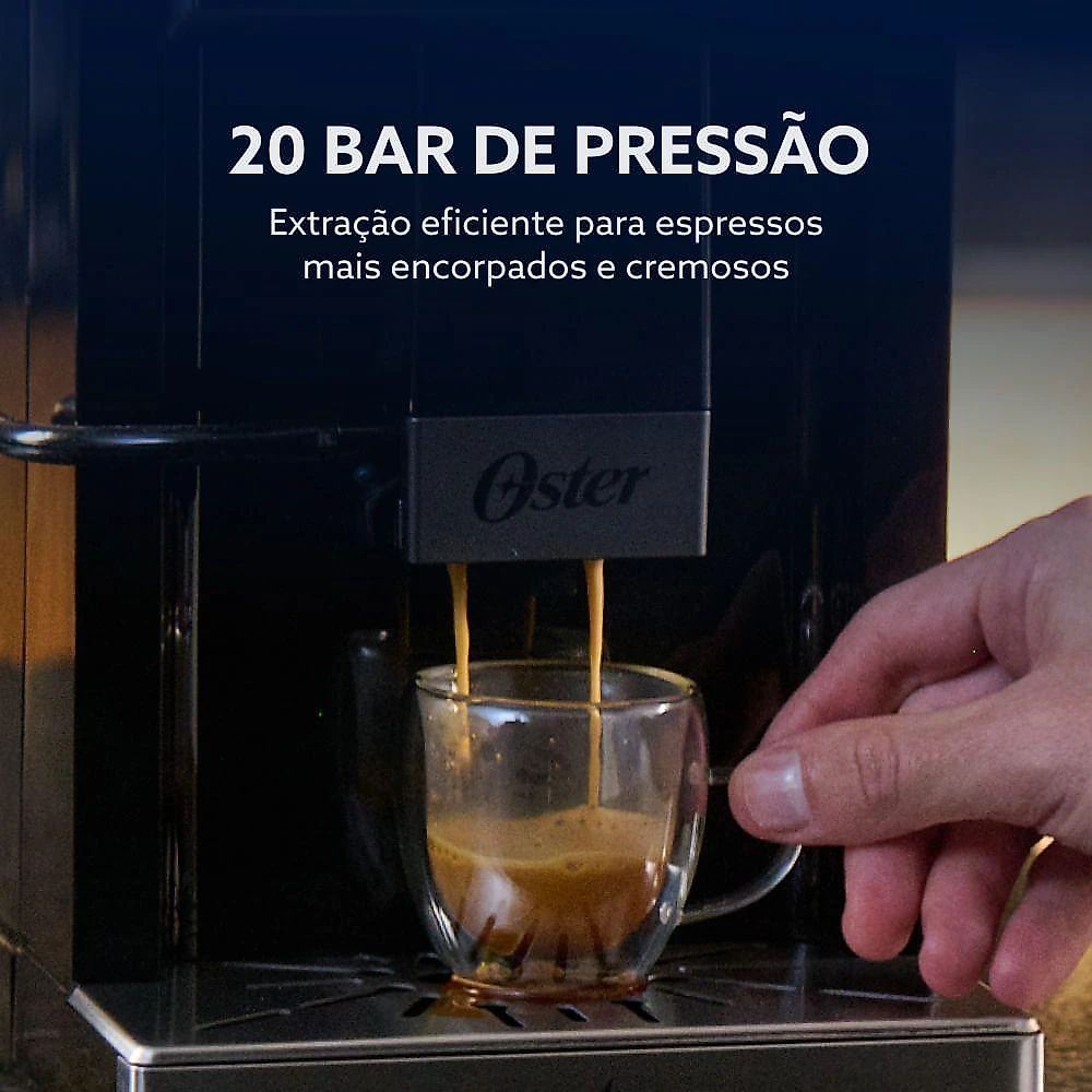 Cafeteira Espresso Superautomática Oster OCAF970 Moedor Cônico 20 Bar Inox 220V