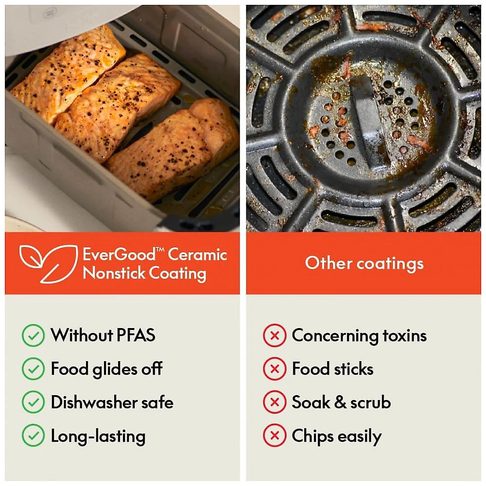 BELLA Air Fryer Slim 4L com Revestimento Cerâmico Antiaderente, 6 Modos, 1300W e Capacidade para 1,5kg