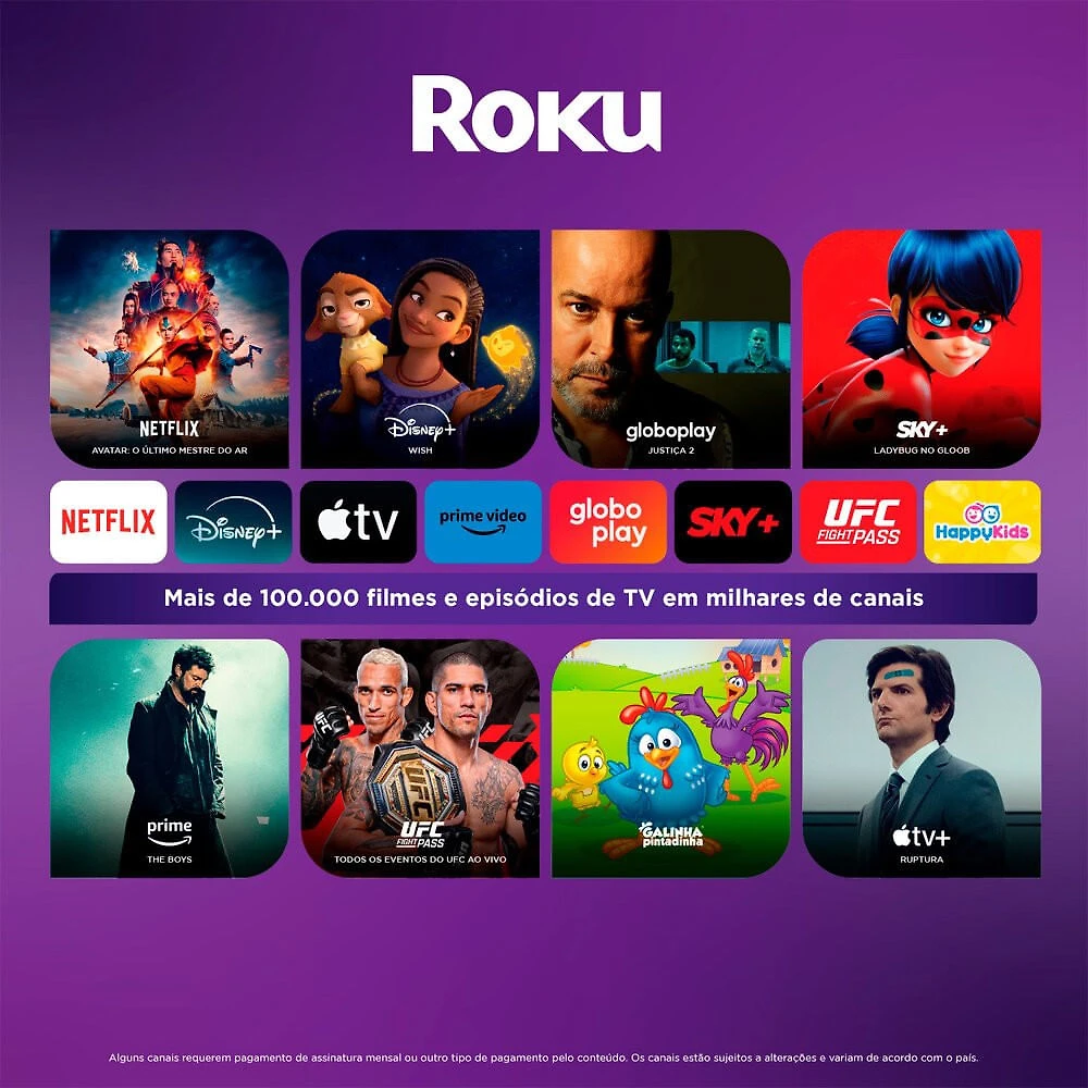 Smart TV AOC 50 Polegadas, DLED, 4K, Roku TV - 50U7045/78G Preto - Bivolt