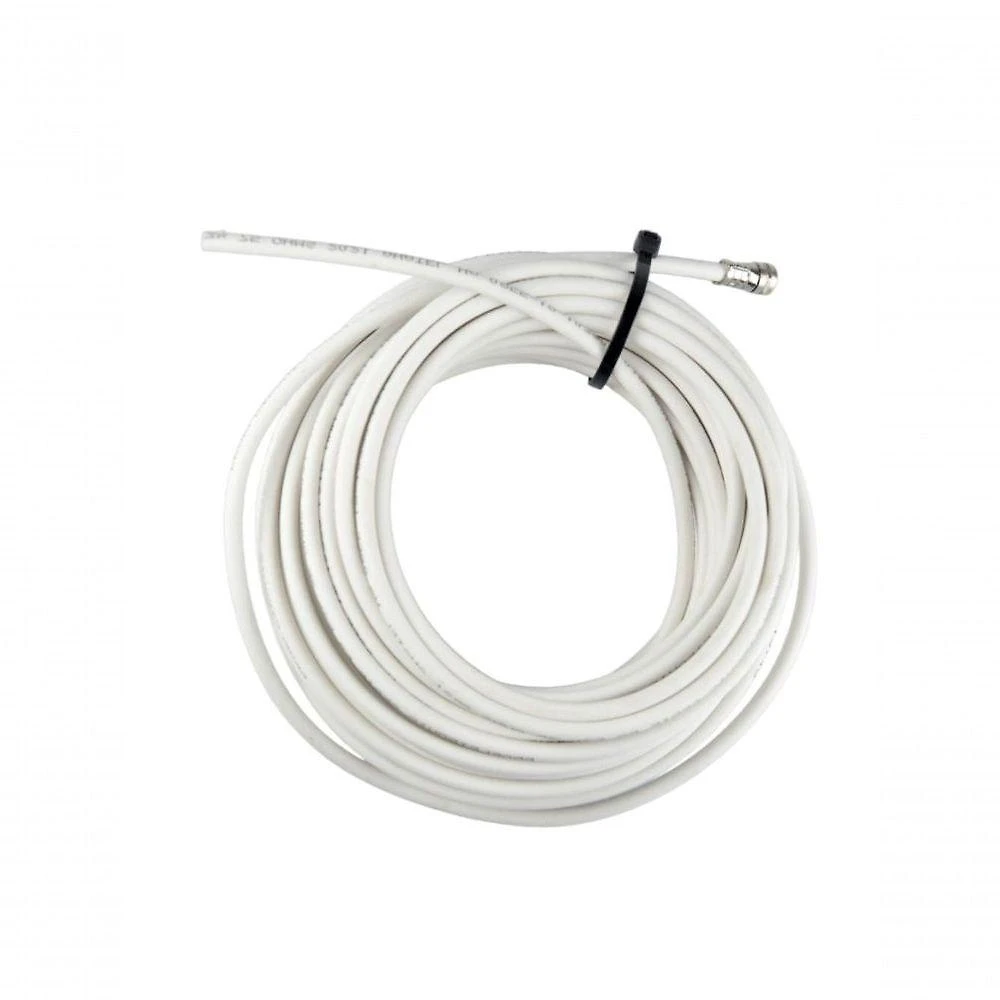 Cabo Coaxial Vivensis RG 59 para KU DTH UHF-VHF Digital Malha 55% 15 m com Conector Branco