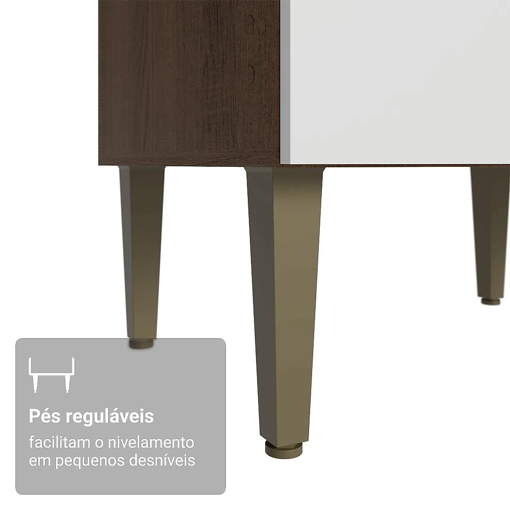 Armário de Cozinha Completa 285 cm Lille Madesa 01 Rustic/Branco