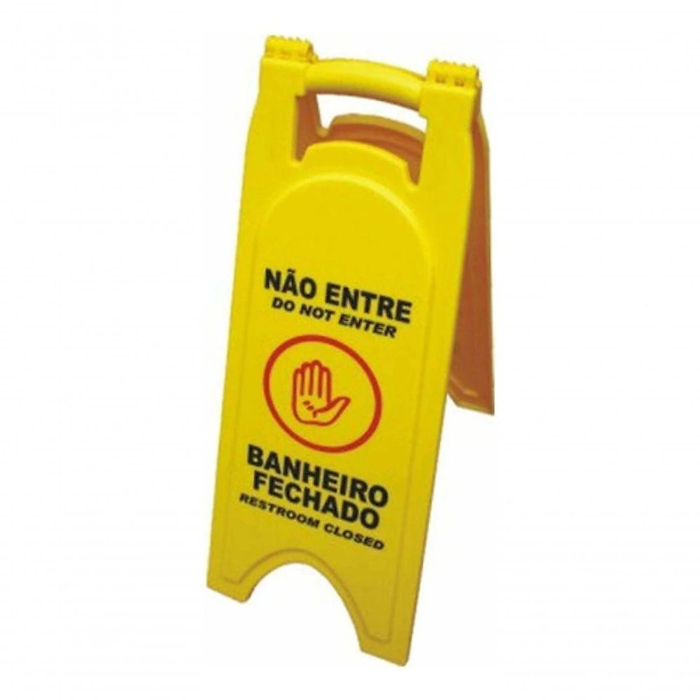 Placa Sinalizadora Dobrável para Limpeza-Manutenção com Película Amarelo Higipack