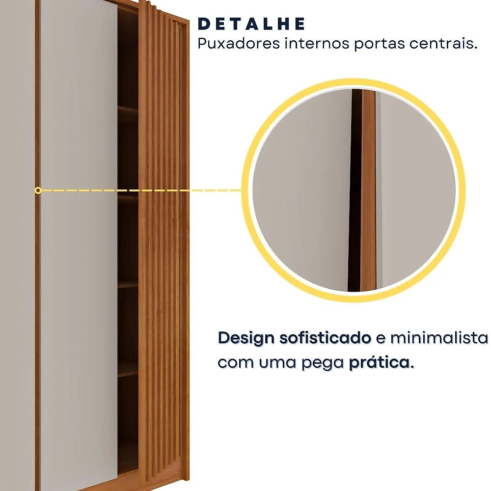 Guarda Roupa Casal Ripado 6 Portas 6 Gavetas 275cm Espresso Móveis Guarda Roupa Casal Ripado 6 Portas 6 Gavetas Espresso Móveis Cinamomo/Off White