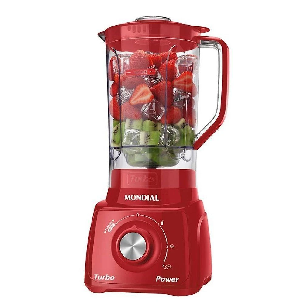 Liquidificador OEM L-99 Turbo Power 500W 2 e 2L com Filtro 3 Velocidades Vermelho 110V
