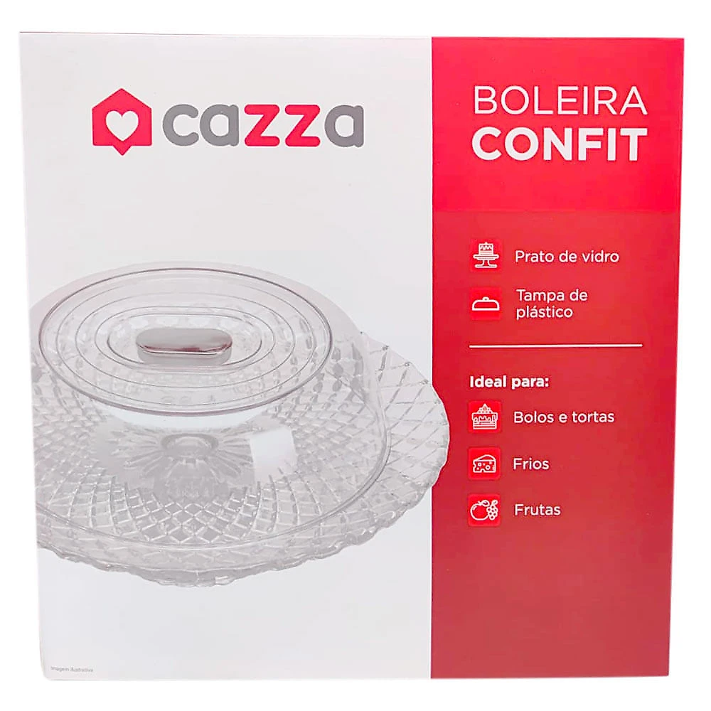 Kit Boleira de Vidro Tampa Confit com Garrafa Térmica 1L Cazza