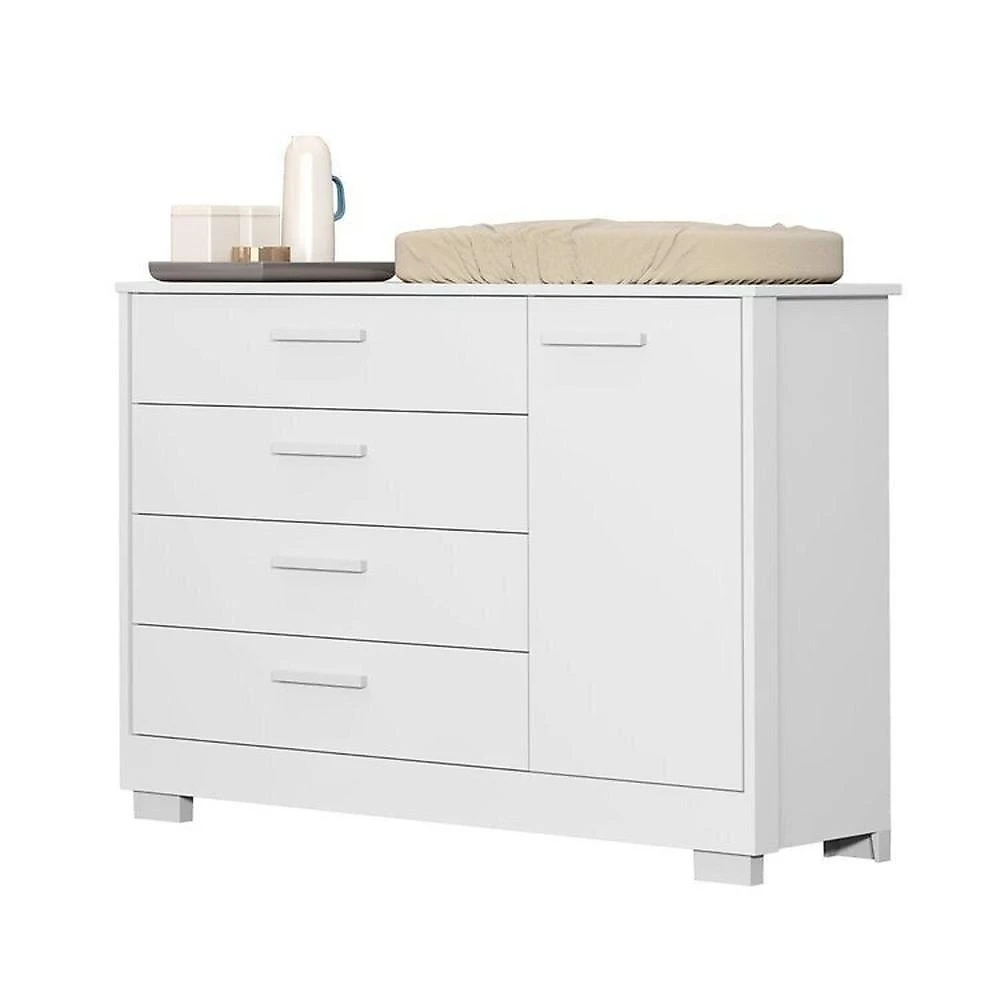 Quarto Completo Zaki com Berço 3 em 1 Katatau Branco Fosco