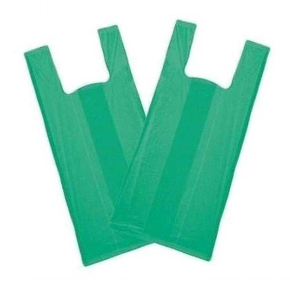 Sacola Plástica Reciclada Kit de Sacola 10KG 60X80 e 70X90 Total 20KG Verde Higipack