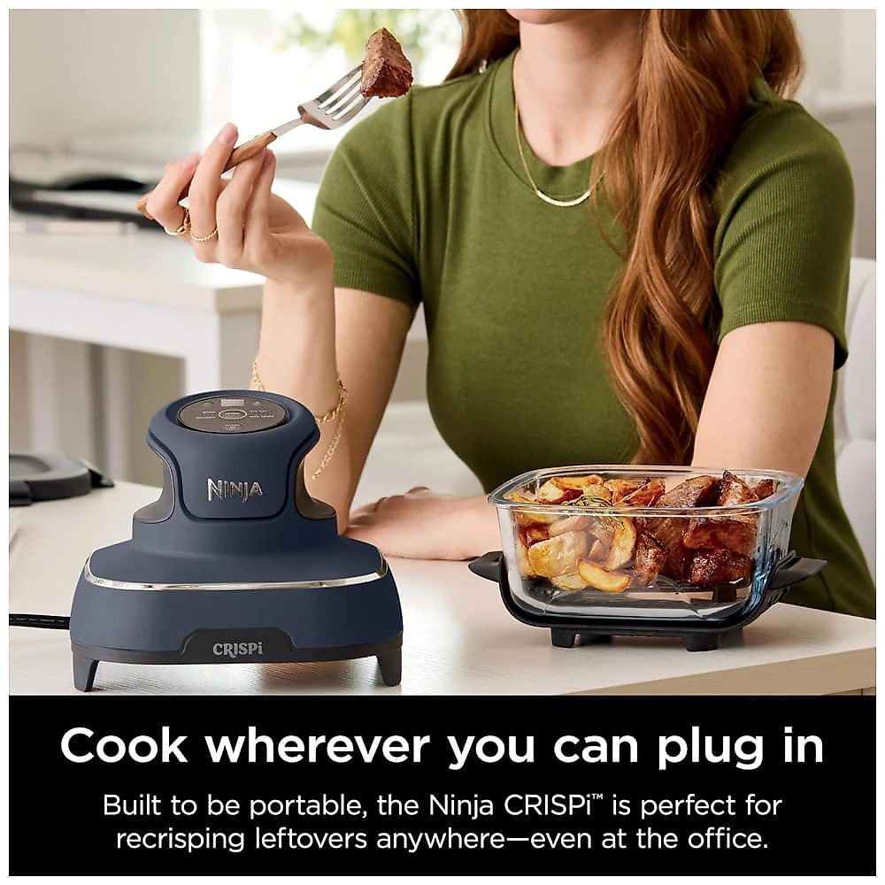 Fritadeira Elétrica Air Fryer Tudo em Um com 2 Recipientes de Vidro 3.7L e 1.4L e Tampas, 110V 1500W, Ninja Crispi FN101GY, Cinza 110v