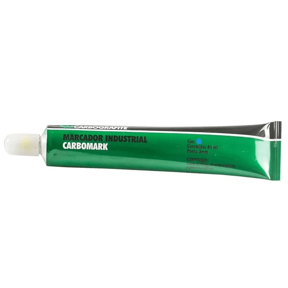 Marcador Industrial Carbomark para Marcação em Materiais Ferrosos Alumínio Branco Carbografite 60ML