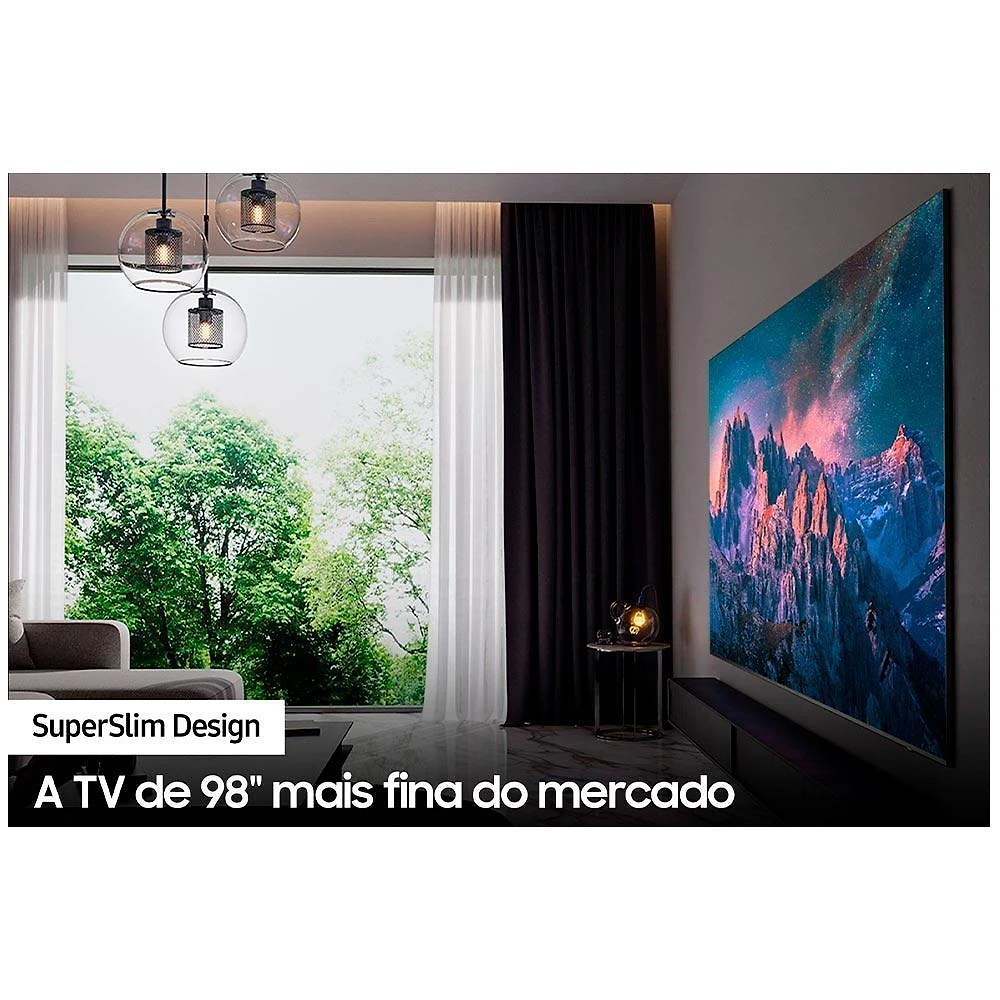 Miniatura Smart TV Samsung QLED 4K 98" Polegadas 98Q80C 2023, Modo Game, Processador com IA, Som Movimento Virtual Bivolt