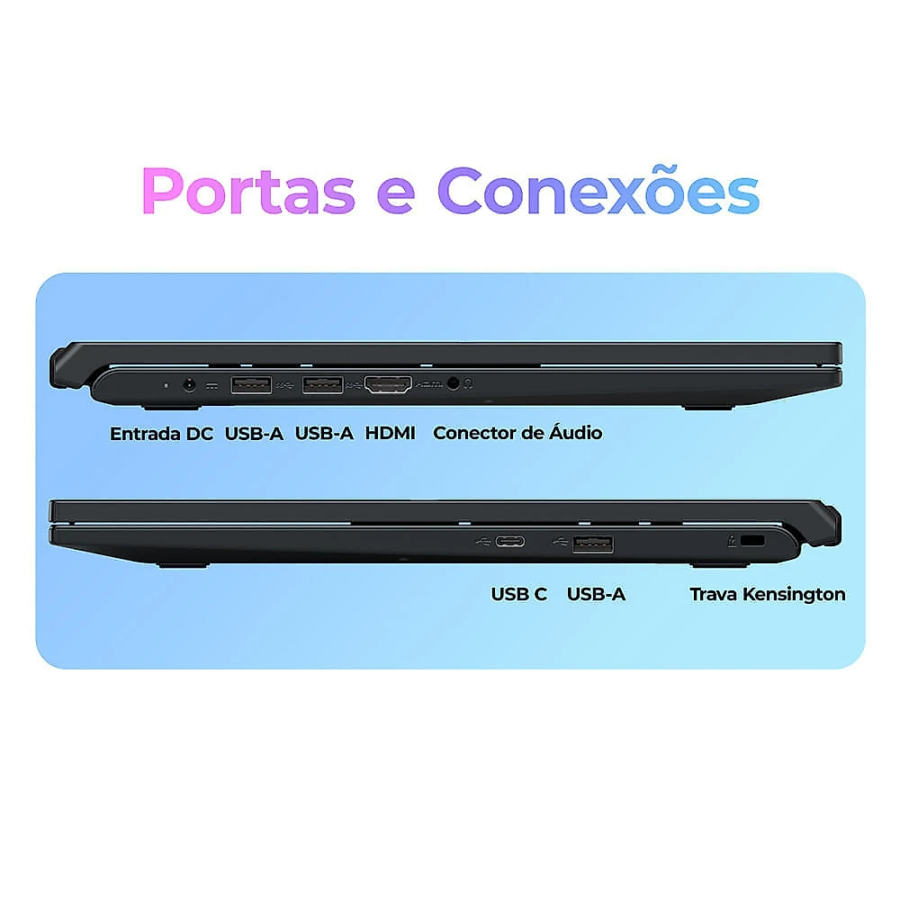 Notebook Positivo Vision C15M Intel® Celeron® N4500 Windows 11 Home 4GB RAM 128GB eMMC Tela 15" Full HD IPS - Minitela - Cinza